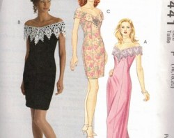 7441 MCCALLS OFF-SHOULDER COLLAR DRESS LENGTHS, FISHTAIL PATTERN 4-16 4 SZS